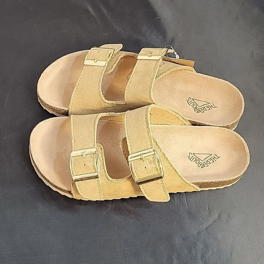 BRAND NEW THEREABOUTS TWO-STRAP ADJUSTABLE BUCKLE SLIP ON OPEN TOE KIDS SANDAL